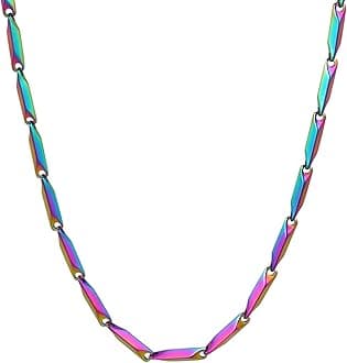 Fashion Frill Men's Double Coated Popular Stainless Steel Silver Chain For Men Boys Stylish Chains Necklaces Silver (Art Deco)