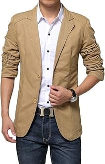 Cloudstyle Mens Casual 2 Buttons Slim Fit Jacket Lightweight Formal Business Blazer Sport Coat