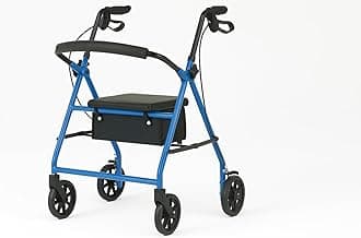 Dr. Dunley: Steel Rollator Walker with Seat, (Light Blue)