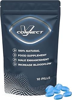 V Connect 10 Male Performance Enhancing Pills 100% Herbal Natural Food Supplement | Fast Acting | Ginseng Maca | Energy and Stamina Support | Made in UK