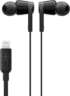 SoundForm Headphones - Wired In-Ear Earphones With Microphone- iPhone Headphones - Apple Wired Earbuds For iPhones & iPads With Lightning Connector (Black)