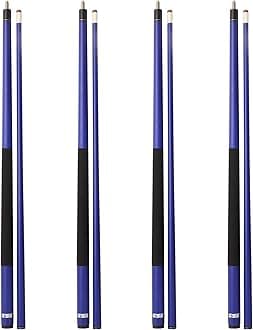 GSE Games & Sports Expert 58" 2-Piece Fiberglass Graphite Composite Billiard Pool Cue Stick, Set of 4 Pool Cues Sticks, 18/19/20/21 Oz Billiard Cue Sticks (Matte Blue)