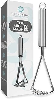 The 730 Project Mighty Masher, Baby Food Masher for Starting Solids Essentials, Baby-Led Weaning Mini Avocado and Potato Masher, Stainless Steel Potato Smasher Tool