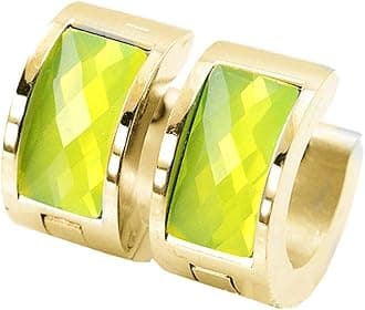 Jewelry Men's and Women's Muticolor Crystal Stainless Steel Studs Hoop Earrings