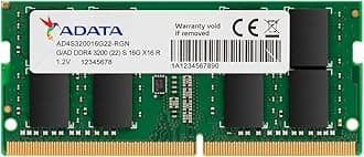 ADATA Premier 16GB 3200MHz SO-DIMM DDR4 Laptop Memory, Single RAM Module, Supports Intel & AMD CPUs, XMP Profile Support, Fast Data Transfer, Enhanced Efficiency, AD4S320016G22-SGN