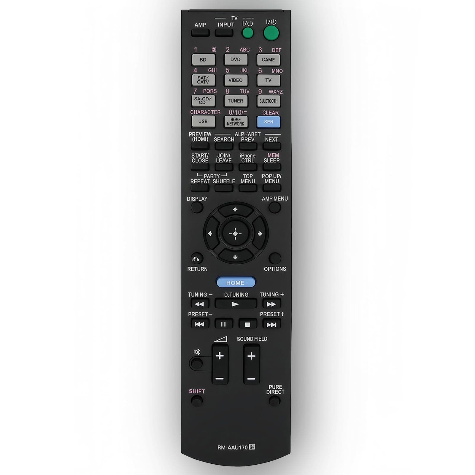 Replacement Remote Control Compatible for Sony STR-DN840 RMAAU170 149205111 STR-DH540 STR-DH740 STR-DH550 Audio/Video AV Receiver Home Theater System