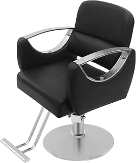 Barber Chair Salon Chair for Hair Stylist Adjustable Hydraulic Styling Chair with 360 Degrees Rolling Swivel for Salon Barbershop Tattoo Shampoo Beauty Equipment, Black