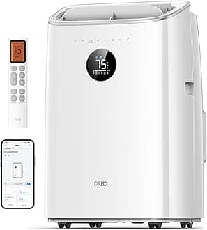 DREO Portable Air Conditioners, 10,000 BTU Air Conditioner for Bedroom with Drainage-free Cooling, 45dB Quiet, APP/Voice/Remote, 24h Timer with Fan & Dehumidifier, Smart AC Unit for Room Indoors