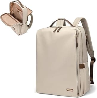 Stylish Laptop Backpack for Women Airline Approved Perfect for Work College and Travel Multi-Functional Casual Daypack Fits 15.6 Inch Notebook (Apricot)