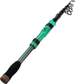 SougayilangTelescopic Fishing Rod - 24 Ton Carbon Fiber,CNC Machined Reel Seat, Comfortable EVA Handle, Travel Fishing Rod for Bass Trout Fishing