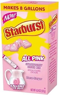Starburst All Pink Strawberry Sugar Free Caffeine Free Powdered Drink Mix 8 Count (Pack of 1)