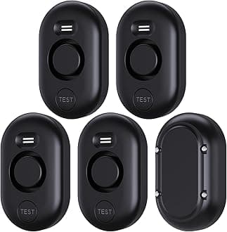5 Pack WD60 Water Leak Detectors for Home, 100dB Water Sensor Alarm for Basement, Leakage Detection Device for Pipe/Drain/Under Sink Drip, Floor Flood in Bathroom/Kitchen/Toilet/Laundry Room, Black