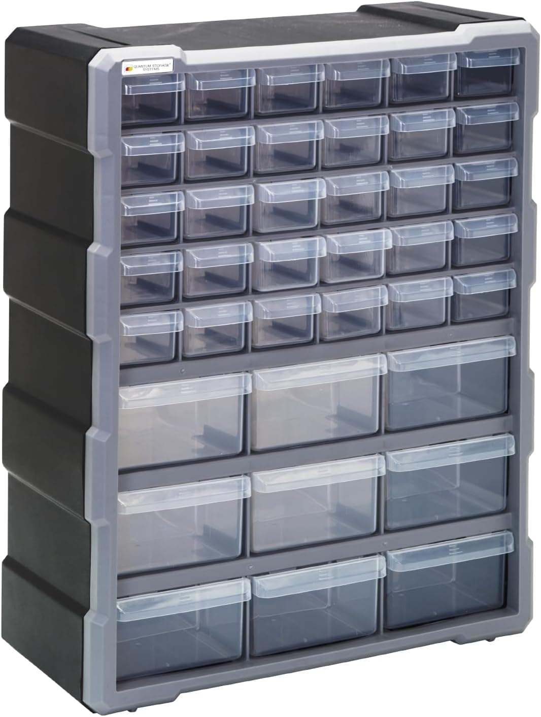 PDC-39BK Clear Plastic Drawer Cabinet, 39 Drawers