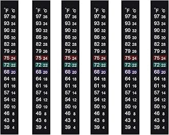 Brewing Thermometer Strip Adhesive Strip Thermometer Aquarium Thermometer Sticker for Fish Tank/Kombucha 39℉ to 97℉ & 4℃ to 36℃（6pcs）