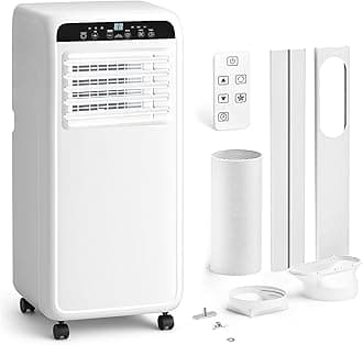 8000 BTU Portable Air Conditioner, Quiet 3-in-1 AC Unit for Room Up to 400 Sq.Ft with Dehumidifier, Fan, Cooling, Remote Control & 24H Timer | Compact Design for Bedroom, Apartment, Office