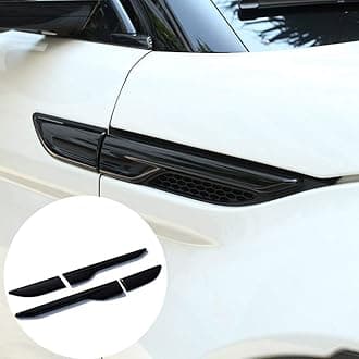 YIWANG ABS Chrome Side Door Fender Air Vent Outlet Trim for Land Rover Range Rover Evoque 2012-2018 Car Accessories (Gloss Black)