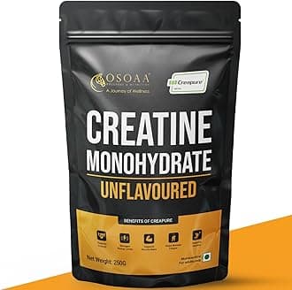 OSOAA Creatine Monohydrate Powder "Creapure" Germany Certified (250 Gm) | Lab Tested & Fssai Approved |Boosts Strength & Athletic Performance | Repair & Recovery| Unflavoured