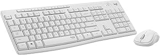 MK295 Wireless Mouse & Keyboard Combo with SilentTouch Technology, Full Numpad, Advanced Optical Tracking, Lag-Free Wireless, 90% Less Noise - Off White