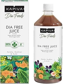 Kapiva Dia Free Juice, 1L | Clinically Proven Diabetic care | Amla, Karela, Jamun, Guduchi & 7 More (Tablet)