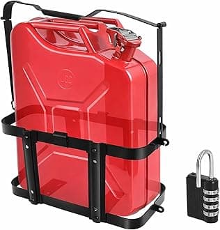 Jerry Gas Can Holder Rack with Combination Lock, Jerry Can Mount Holder Heavy Duty for 5 Gallon (20 Liter) Steel Jerry Can, Detachable Carrier Mount by MCCKLE