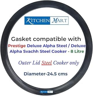 Kitchen Mart Gasket compatible with Prestige Deluxe Alpha/Deluxe Alpha Svachh Steel Pressure cooker (8 Litres)