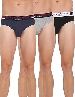 Mens Elasticized Waist Pure Cotton I006 Briefs - Pack of 3