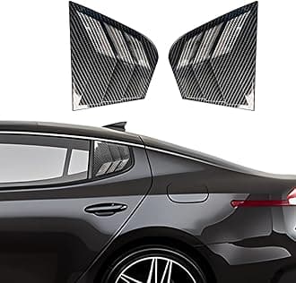 For Kia Stinger 2018 2019 2020 2021 2022 2023 2024 Window Louvers Front Side Racing Style Sport ABS Window Louvers Air Vent Scoop Shades Cover Blinds Trim Exterior Accessories 2PCS(Carbon Fiber)