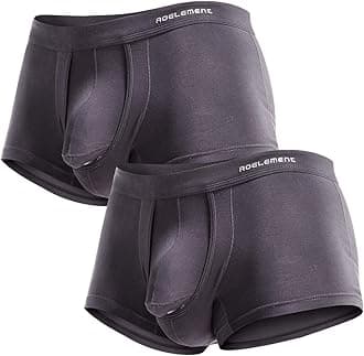 Men's Underwear Modal Boxer Briefs Lightweight Turnks Tagless Underpants with Separate Pouch