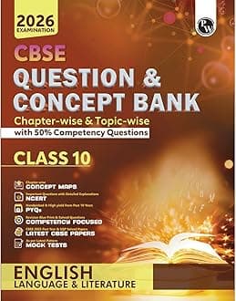 PW CBSE Question & Concept Bank (QCB) Class 10 English Language & Literature Chapter-wise and Topic-wise Solved Questions For 2026 Exams with 50% Competency Based Question [Paperback] PW