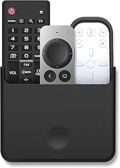 elago Universal Remote Holder Mount Compatible with Apple TV Remote and All Other Remote Controls - Adhesive Tape or Screw Mounting Options, Available Wired Charging [Large] [Black]