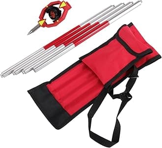 High-Quality Aluminum Mini Prism Set with Extendable Pole - 25.4mm Diameter, Copper-Coated, Offset 0/-30mm - Complete Surveying Tool for Total Station