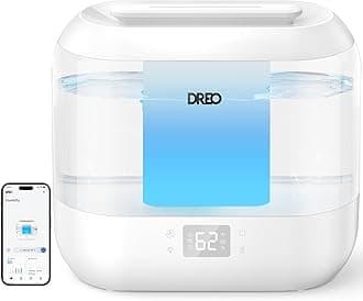 Smart Humidifiers for Bedroom, Top Fill 4L Supersized Humidifier Large Room with 28 dB, 36H Runtime, Touch/APP/Voice Control, Nightlight, Cool Mist Humidifiers for Baby, Plants, Indoor, White