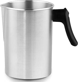SAEUYVB Light Candle Making Pouring Pot, Holds for 4 pounds, Aluminum Wax Melting Pot with Heat-Resistant Handle and Dripless Pouring Spout for Candle Making，3L