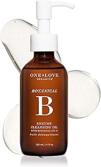 One Love Organics Botanical B Enzyme Cleansing Oil – Hydrating Oil Cleanser for Double Cleansing, Makeup Remover for Face, Cruelty Free 4 oz