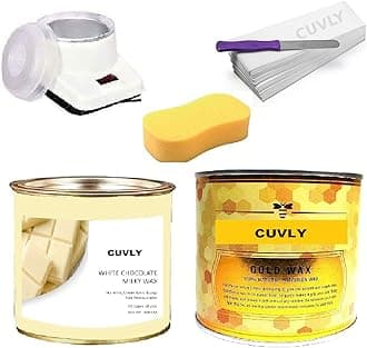 Women Waxing Kit | White Chocolate & Gold Wax (600 Gm Each) + Wax Strips (70) + Wax Spatula & Sponge