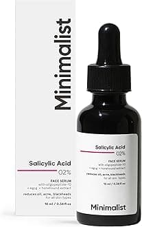 Minimalist Anti-Acne 2% Salicylic Acid Face Serum for All Skin Types | Reduces Blackheads,Oiliness, Excess Oil & Bumpy Texture | BHA Based Exfoliant | 10ml