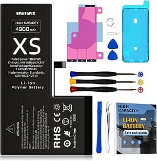 EFAITHFIX 4900mAh Upgraded Replacement Battery Compatible with iPhone Xs, High Capacity New 0 Cycle A+ Battery Replacement for iPhone Model A1920 A2097 A2098 A2099 A2100 with Complete Repair Tool Kit