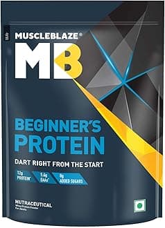 MuscleBlaze Beginner's Whey Protein, No Added Sugar, Faster Muscle Recovery & Improved Strength (Magical Mango, 1 kg / 2.2 lb)