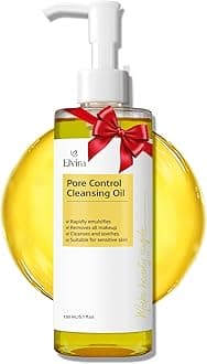 Elvira Pure Cleansing Oil, Makeup Remover & Blackheads Pore Cleanser, Jojoba Oil Cleanser for Face, Korean Skin Care, Plant-based, for Sensitive Skin, Hydrating, Fragrance-Free