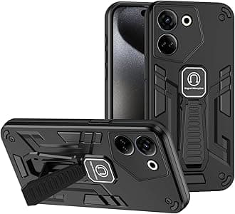 Compatible with Tecno Camon 20 Pro 5G Case,Compatible with Tecno Camon 20 Pro 5G 2023 (Not 4G) CK8n Car Magnetic Kickstand 2 in 1 Shockproof Phone Case Cover Black