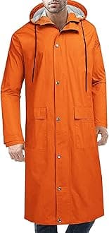 COOFANDY Men's Rain Jacket with Hood Waterproof Lightweight Active Long Raincoat