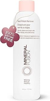Mineral Fusion Nail Polish Remover - Acetone-Free Nail Care with Natural Solvents - Non Drying Liquid Formula - 6 fl oz