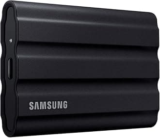 SAMSUNG T7 Shield 4TB, Portable SSD, up-to 1050MB/s, USB 3.2 Gen2, Rugged, IP65 Water & Dust Resistant, for Photographers, Content Creators and Gaming, Extenal Solid State Drive (MU-PE4T0S/AM), Black