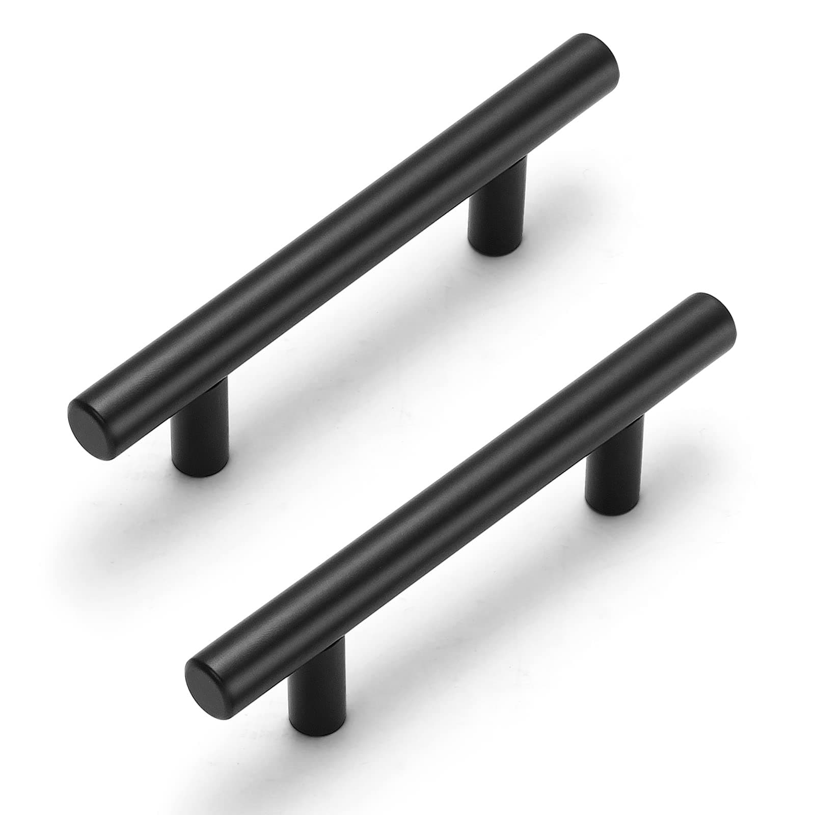 Estmoon 30 Pack Cabinet Handles Matte Black Cabinet Pulls with 3 Inch Hole Center, Stainless Steel Kitchen Cabinet Handles Black Kitchen Handles for Cabinets and Drawers, 76mm Hole Centers