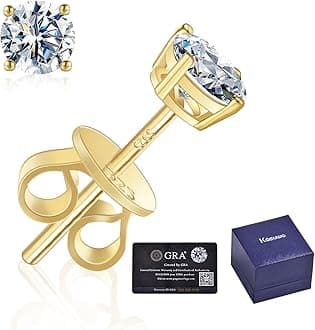 Moissanite Stud Earrings 2.0CT D Color,GRA 925 Sterling Silver Earrings for Men 18K White Gold Plating Earrings for Women,wedding earrings