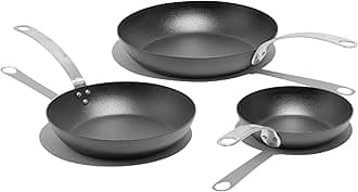 Cookware - 3 Piece (Includes 8",10",12") Seasoned Carbon Steel Frying Pan - (Like Cast Iron, but Better) - Professional Cookware - Made in Sweden - Induction Compatible