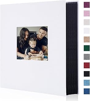 Artmag Fabric Photo Album 4x6 400 Large Capacity for Family Wedding Anniversary Linen Album Holds 400 Vertical Photos (400 Pockets, White)