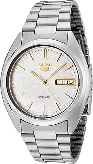 Men's SNXG47 Seiko 5 Automatic White Dial Stainless Steel Watch
