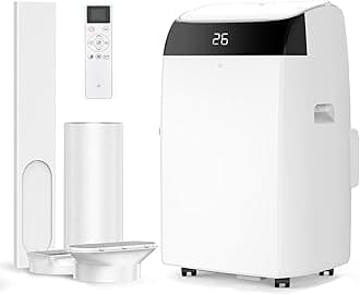 Air Conditioning Unit, 4-In-1 Portable Air Conditioner With Follow Me Function, Dehumidifier, Ventilation, 2 Fan Speeds, 24 Hour Timer, Sleep Mode & Window Kit (12000BTU) [Energy Class A]