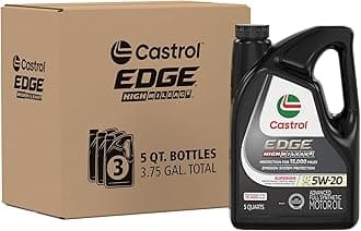 Castrol EDGE High Mileage 5W-20 Advanced Full Synthetic Motor Oil, 5 Quarts, Pack of 3